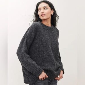 Jenni Kayne Oversized Alpaca Cocoon Sweater Charcoal Gray Small